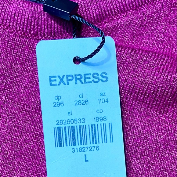 Express Ladies Fuchsia Sweater Strapless Top NWT - Picture 4 of 9